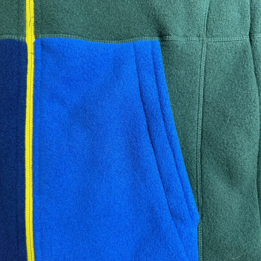 NWT LL Bean Kids Mountain Classic Fleece Hooded Jacket Colorblock Green L 14-16
